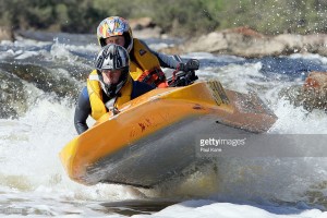 PERTH, AUSTRALIA - AUGUST 07:  Jay Branson and Matt Branson #144 tackle Bells Rapids during the 2005 Multiplex Avon Descent on August 07, 2005 near Perth, Australia. The Avon Descent is a 2 day time trial over 133 km's for paddle and power craft, ranging from flat water to white water rapids.  (Photo by Paul Kane/Getty Images) *** Local Caption *** Jay Branson;Matt Branson
