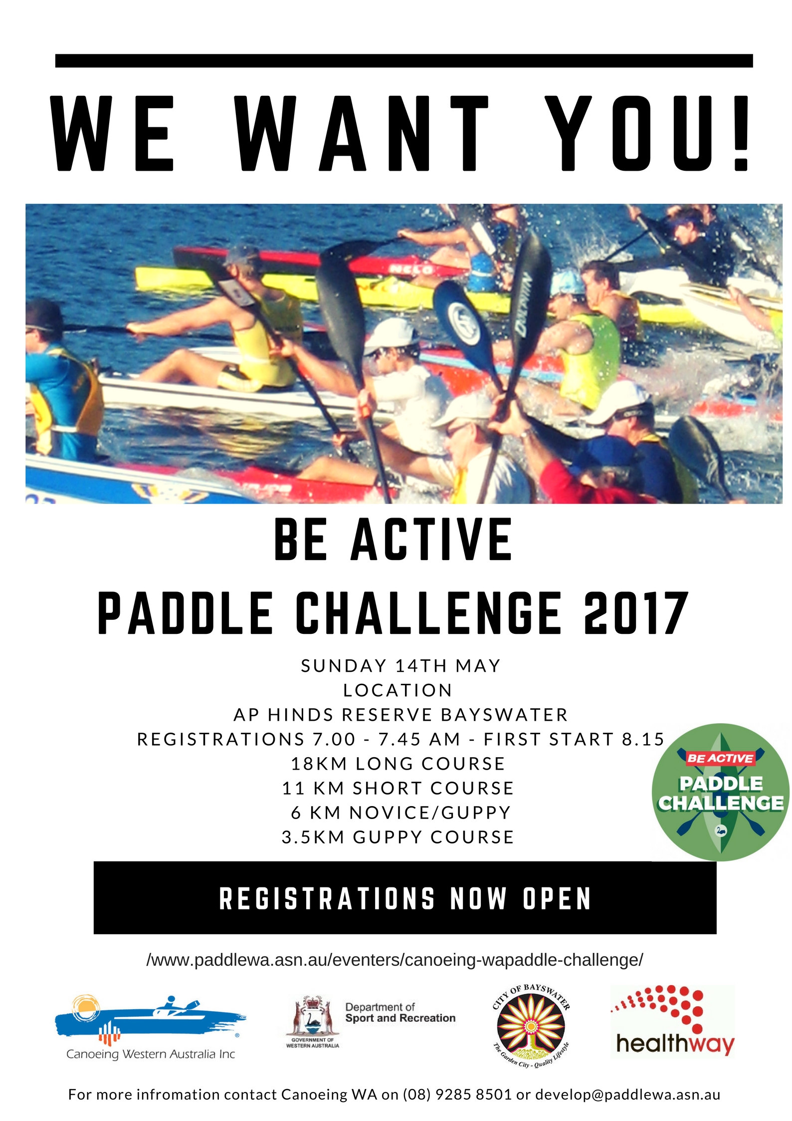 Read more about the article Be active Paddle Challenge May 14th – Canoeing WA